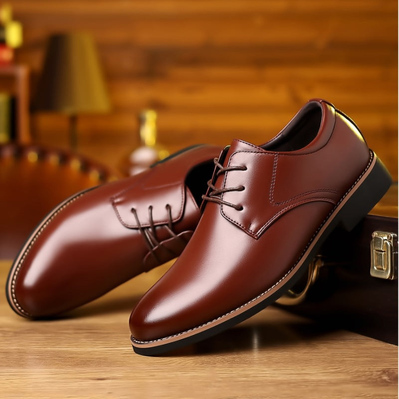 Plus Size Business Formal Wear Black Leather Shoes For Men