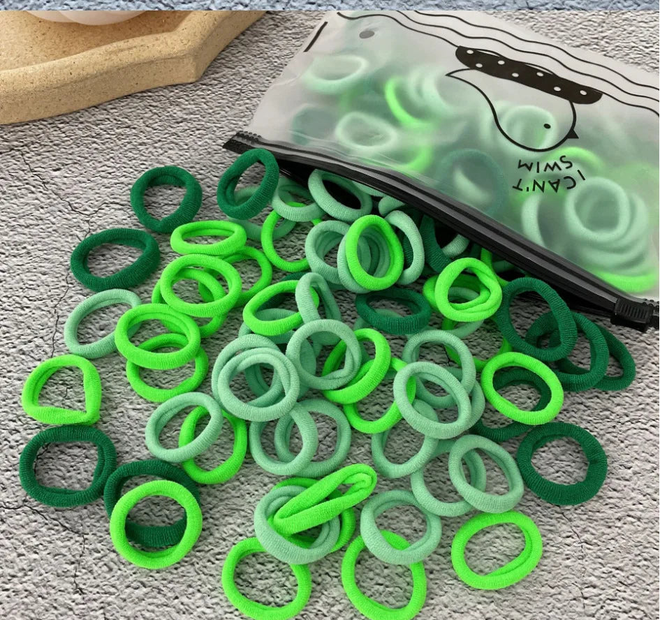50/100Pcs Hair Bands for Children Colorful Nylon Scrunchie Hair Ties Rubber Band Kids Elastic Hair Leagues Girl Hair Accessories