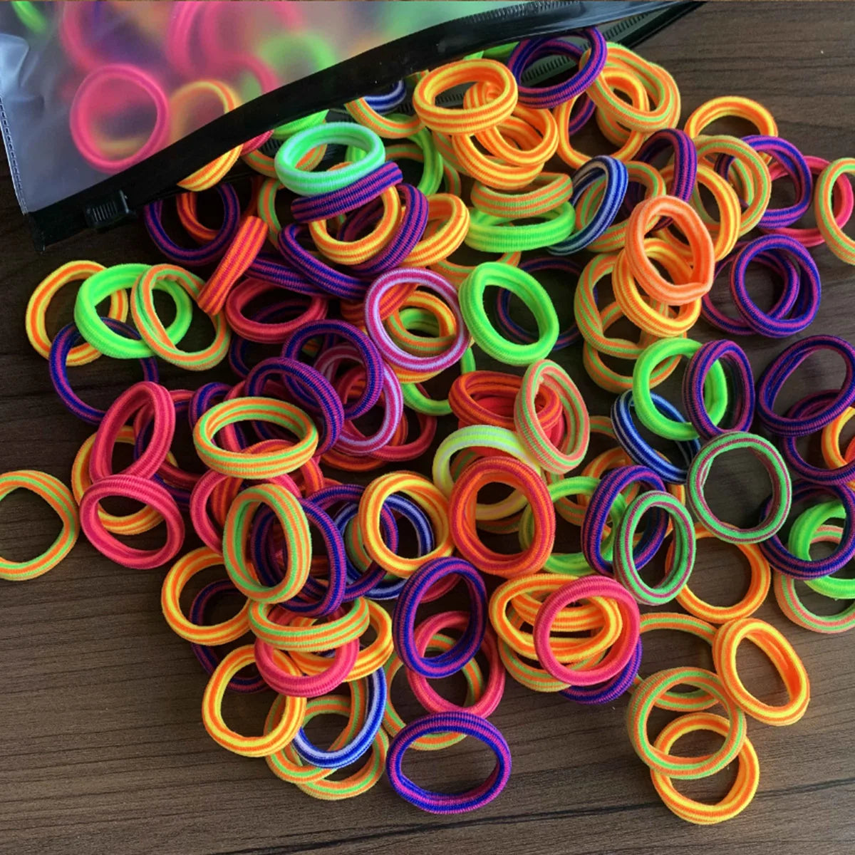 50/100Pcs Hair Bands for Children Colorful Nylon Scrunchie Hair Ties Rubber Band Kids Elastic Hair Leagues Girl Hair Accessories